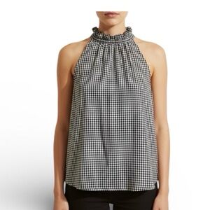 Adrianna Papell Black and White Gingham Blouse Women’s Medium